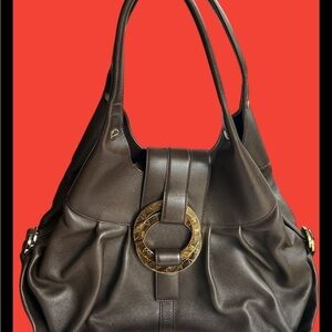 Bvlgari calf skin Chandra bag